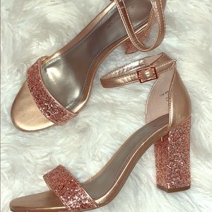 Rose Gold Sparkly Heels!!